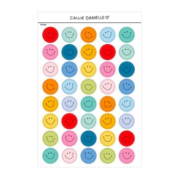 Colorful Smiley Faces Sticker Sheet